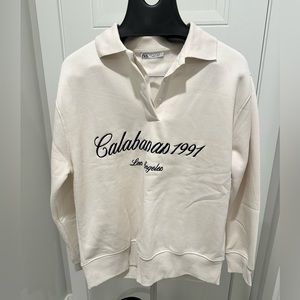 Zara Calabasas preppy collared sweatshirt